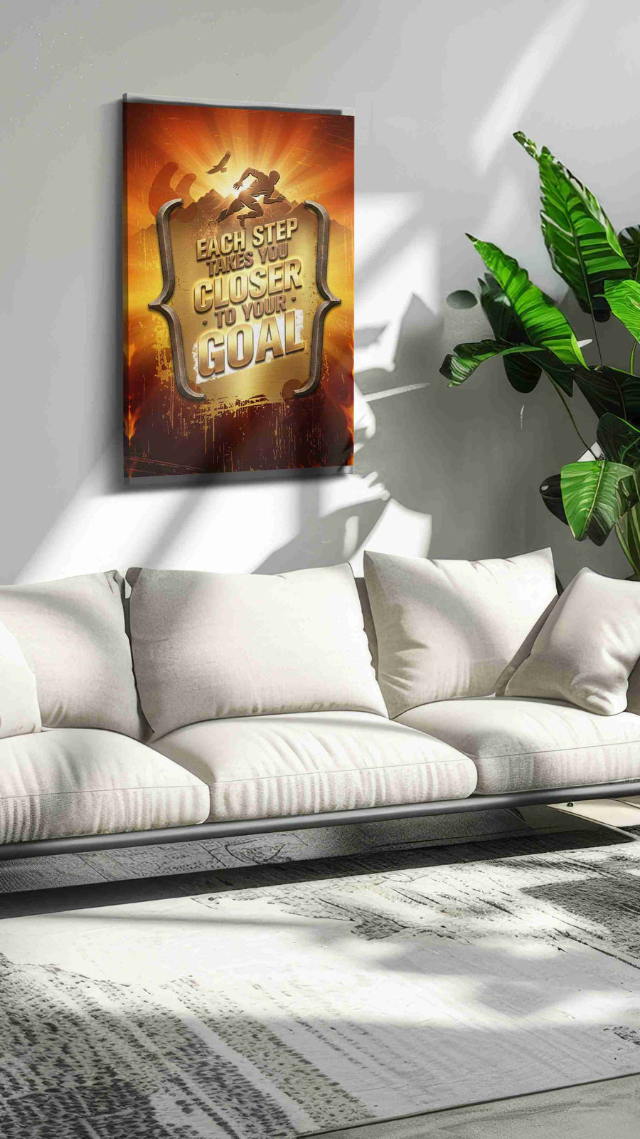 Steps Towards Glory motivational canvas print, on wall, lifestyle preview
