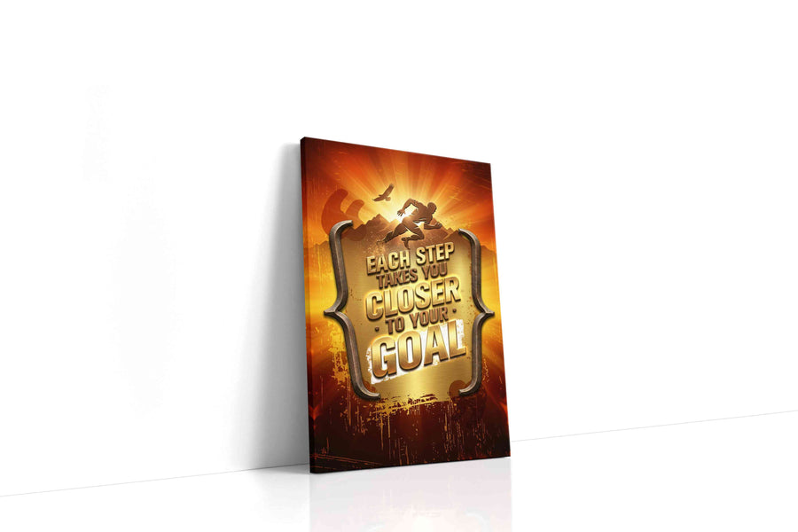 Steps Towards Glory motivational canvas print gallery-wrapped portrait canvas studio shot