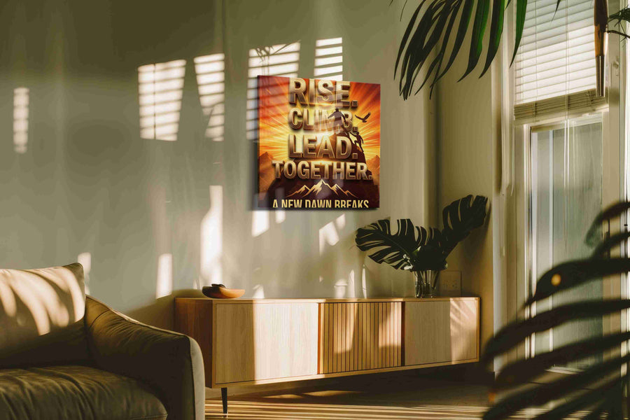 Summit of Dreams motivational canvas print, on wall, lifestyle preview