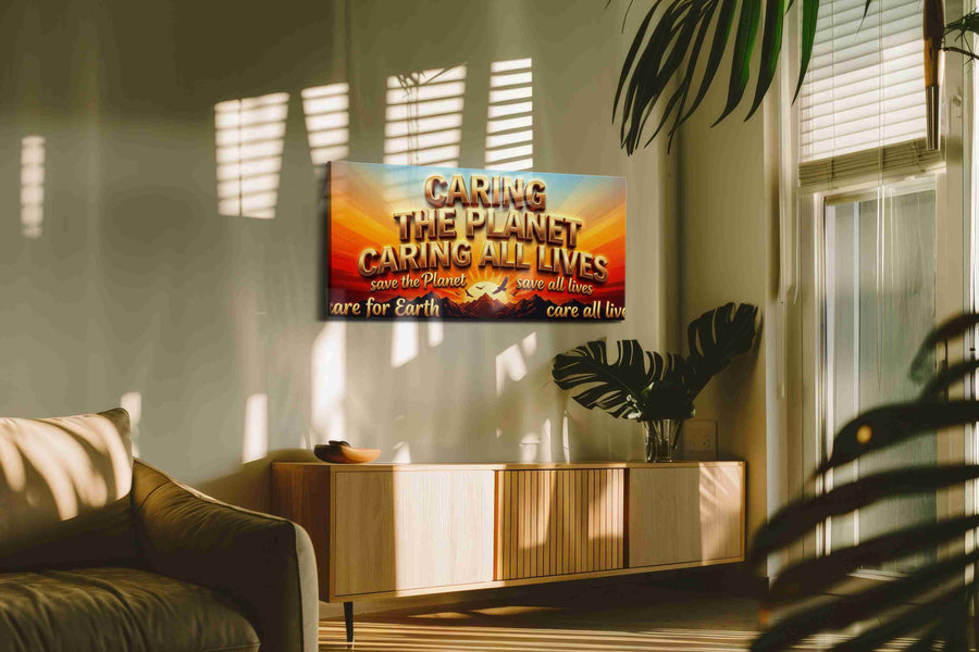Sunrise of Unity motivational canvas print, on wall, lifestyle preview