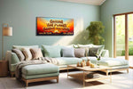 Sunrise of Unity motivational canvas print, hanging on wall