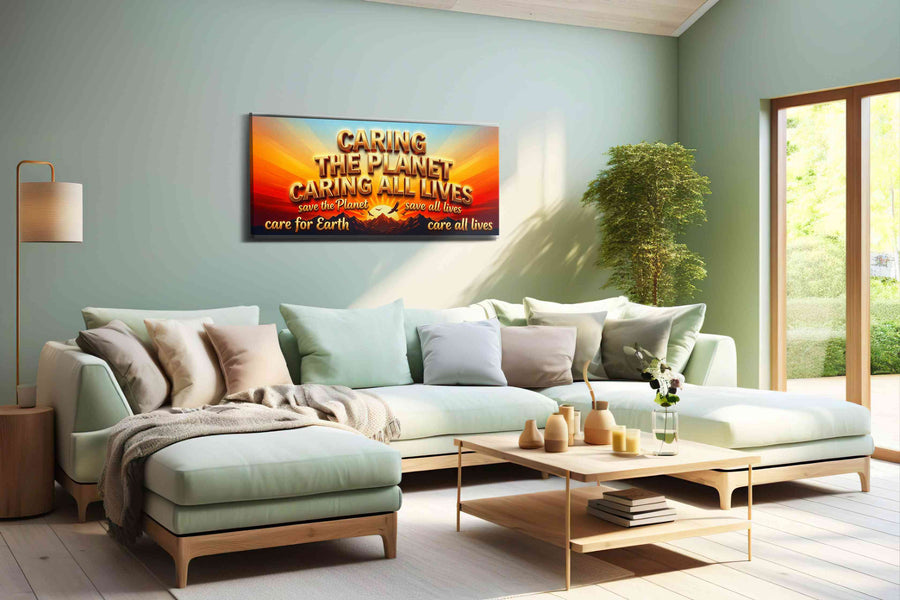 Sunrise of Unity motivational canvas print, hanging on wall