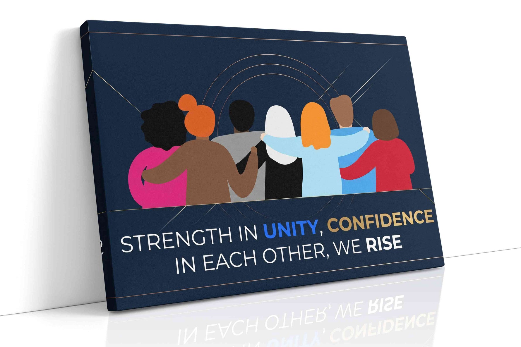 Together We Rise - Motivational Wall Art, Inspirational Canvas Print, Office Decor