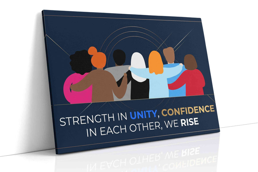 Together We Rise motivational canvas print, gallery-wrapped, ready to hang