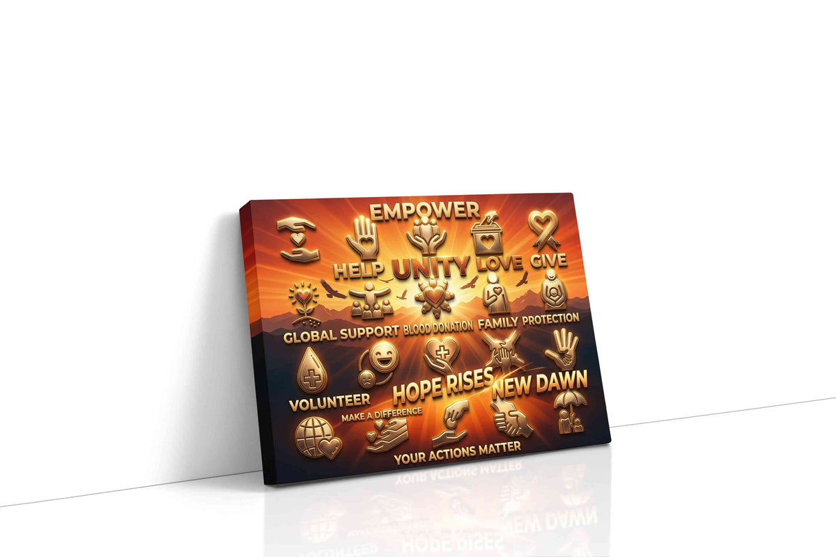 Unity and Hope Rising motivational canvas print gallery-wrapped landscape canvas studio shot