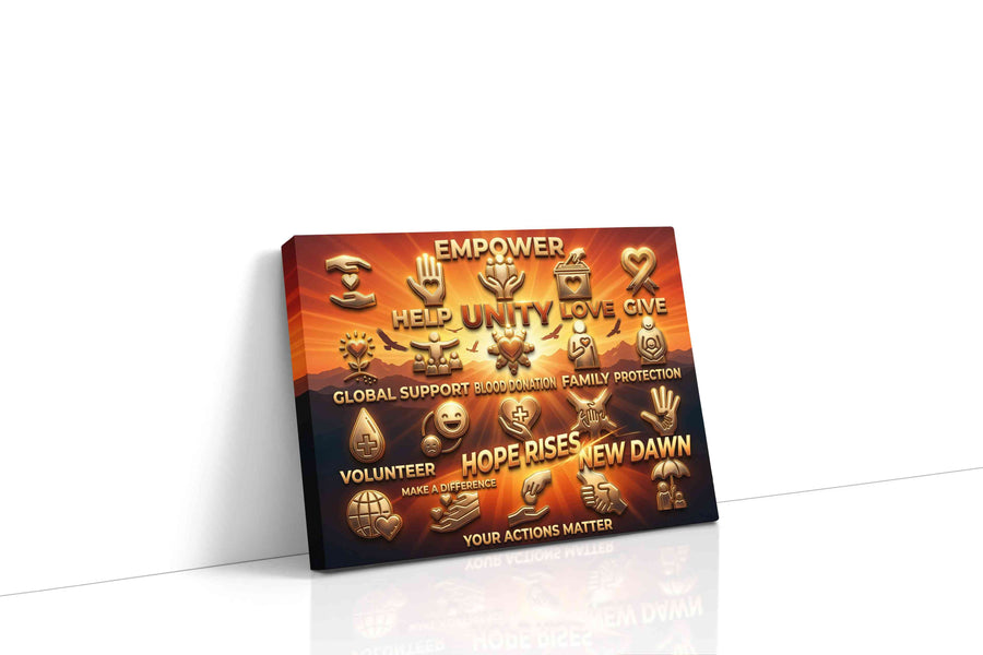 Unity and Hope Rising motivational canvas print gallery-wrapped landscape canvas studio shot