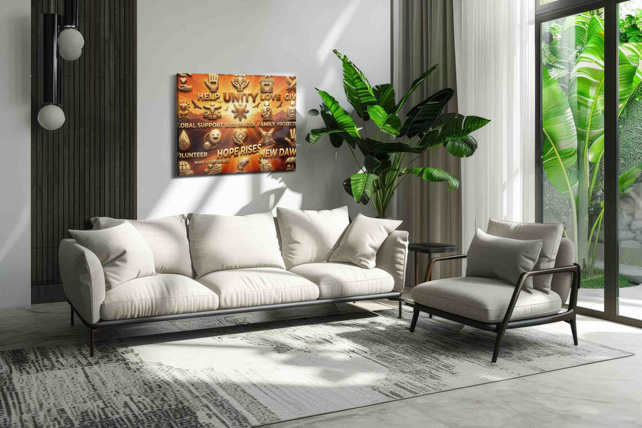 Unity and Hope Rising - Motivational Wall Art, Inspirational Canvas Print, Office Decor