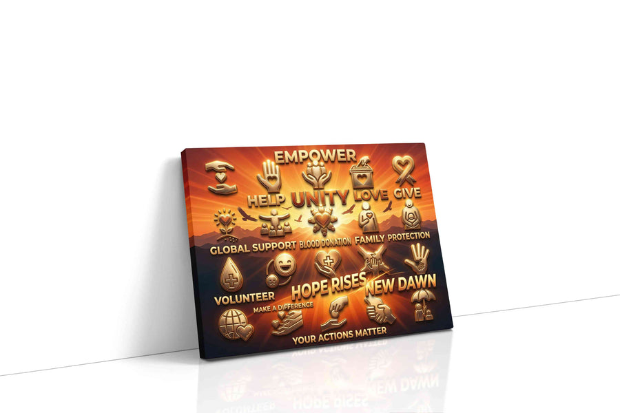 Unity and Hope Rising motivational canvas print, gallery-wrapped, ready to hang