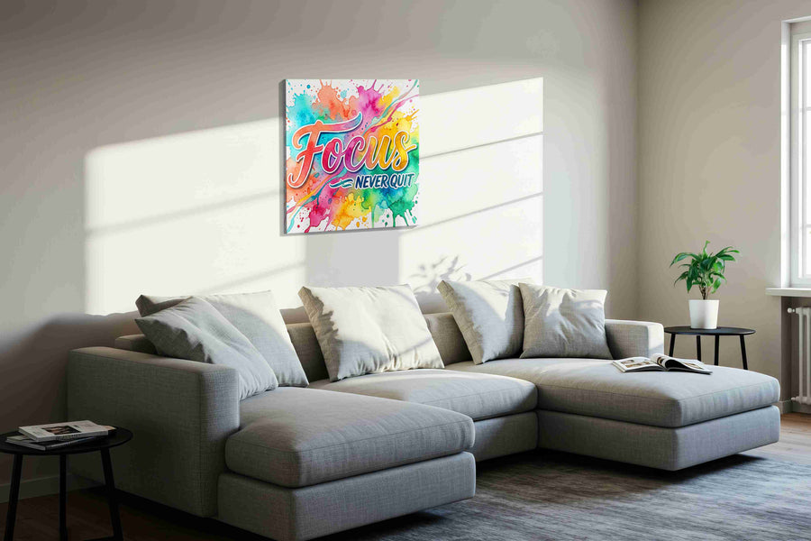 Vibrant Determination - Motivational Wall Art, Inspirational Canvas Print, Office Decor