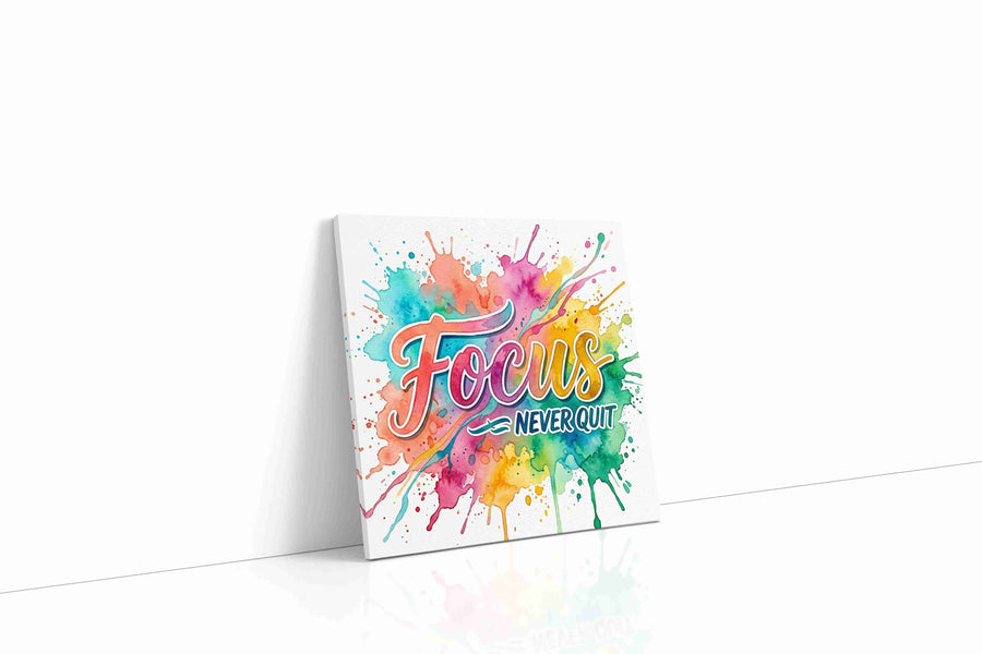 Vibrant Determination motivational canvas print gallery-wrapped square canvas studio shot