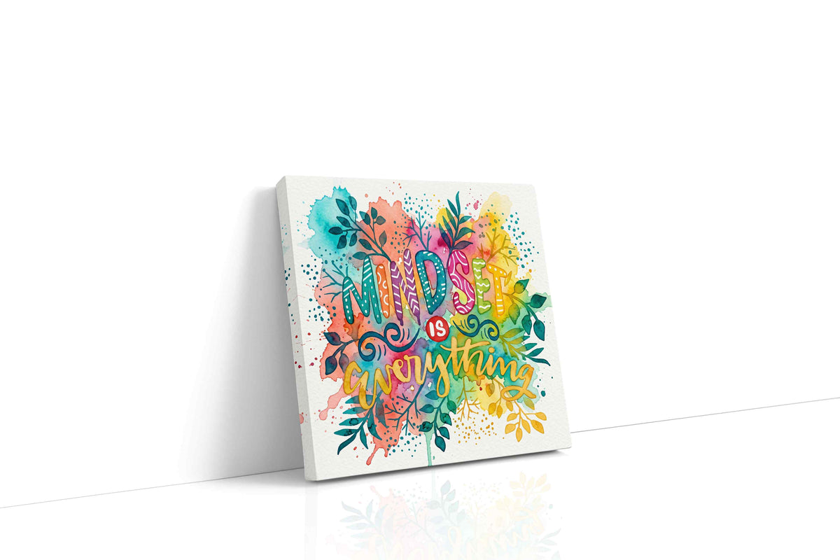 Vibrant Growth of Mindset motivational canvas print, gallery-wrapped, ready to hang