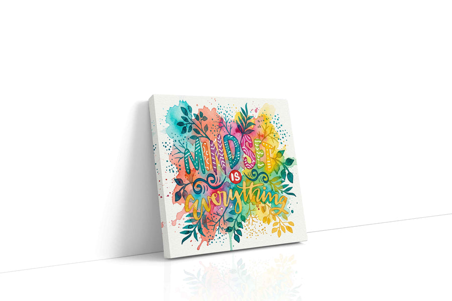 Vibrant Growth of Mindset motivational canvas print, gallery-wrapped, ready to hang