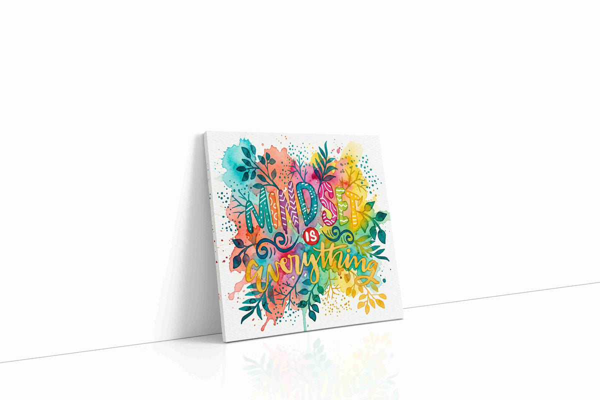 Vibrant Growth of Mindset motivational canvas print gallery-wrapped square canvas studio shot