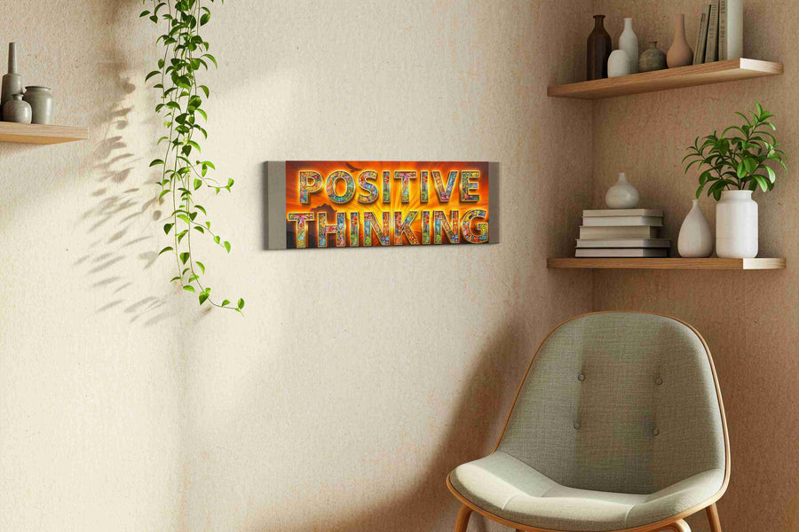 Vibrant Mindscape motivational canvas print, displayed in a living room