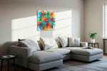 Vibrant Mindset Splash motivational canvas print, displayed in a living room
