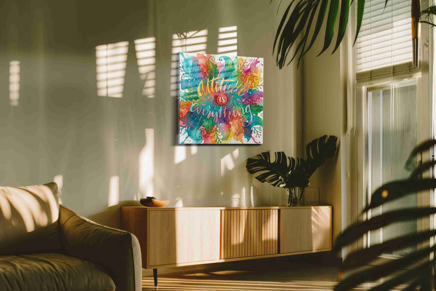 Vibrant Mindset Splash motivational canvas print, on wall, lifestyle preview