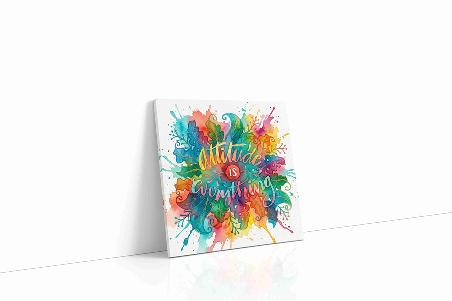 Vibrant Mindset Splash motivational canvas print gallery-wrapped square canvas studio shot