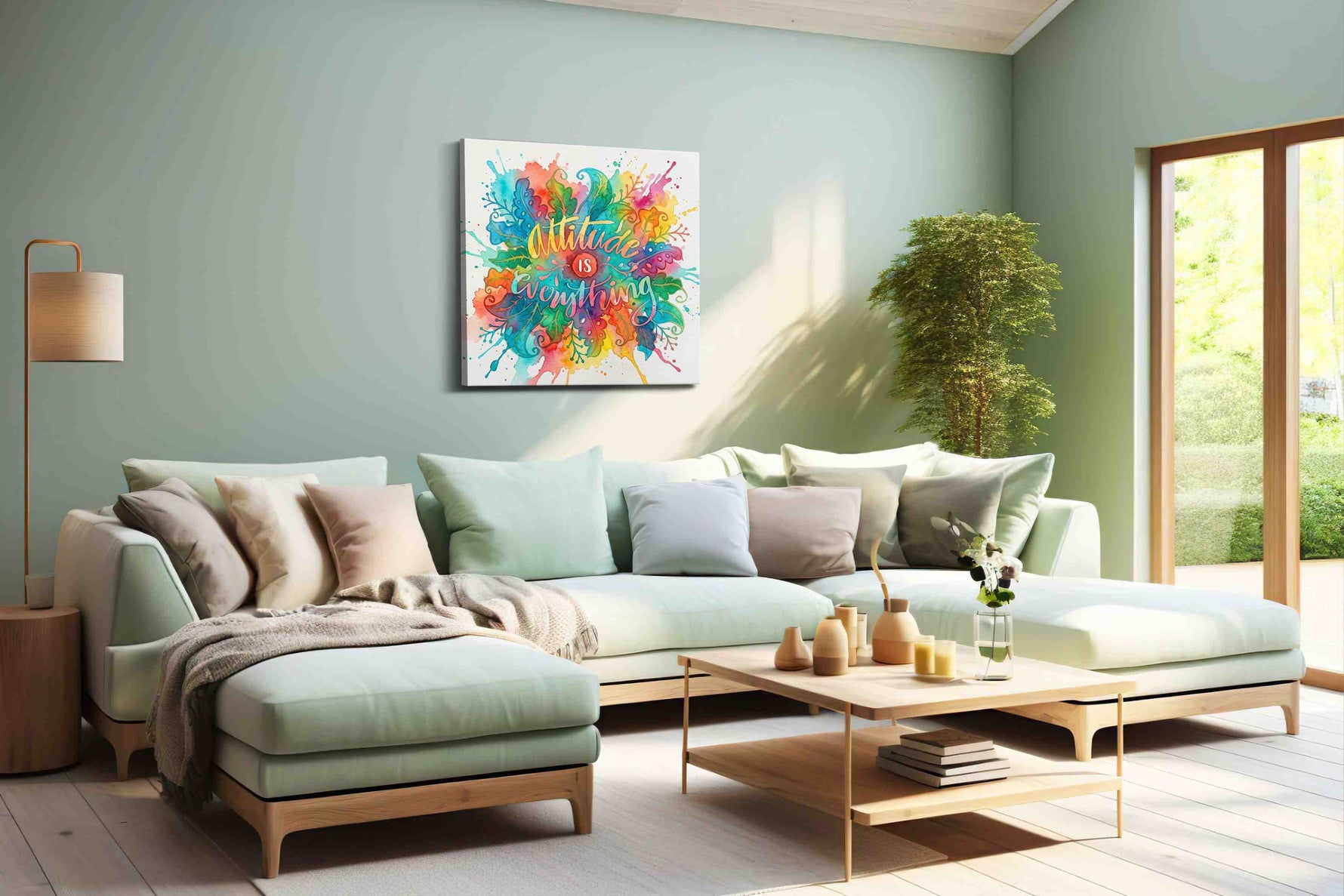 Vibrant Mindset Splash - Motivational Wall Art, Inspirational Canvas Print, Office Decor