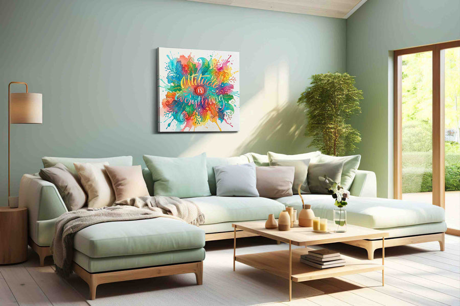 Vibrant Mindset Splash - Motivational Wall Art, Inspirational Canvas Print, Office Decor
