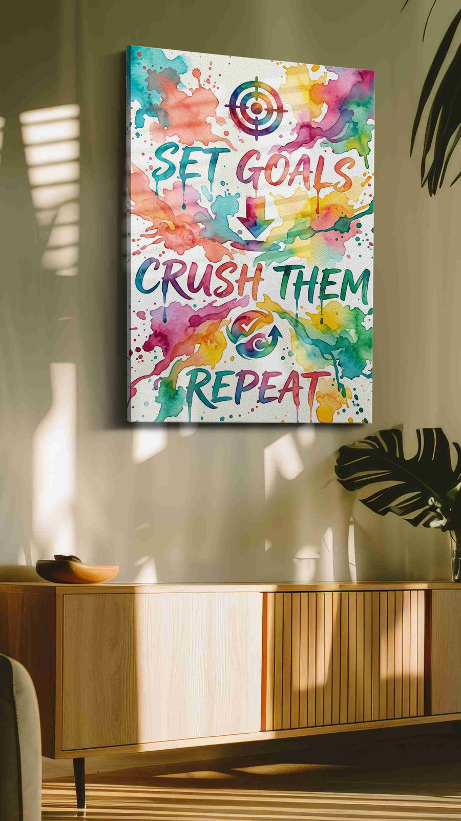Vivid Ambition motivational canvas print, on wall, lifestyle preview