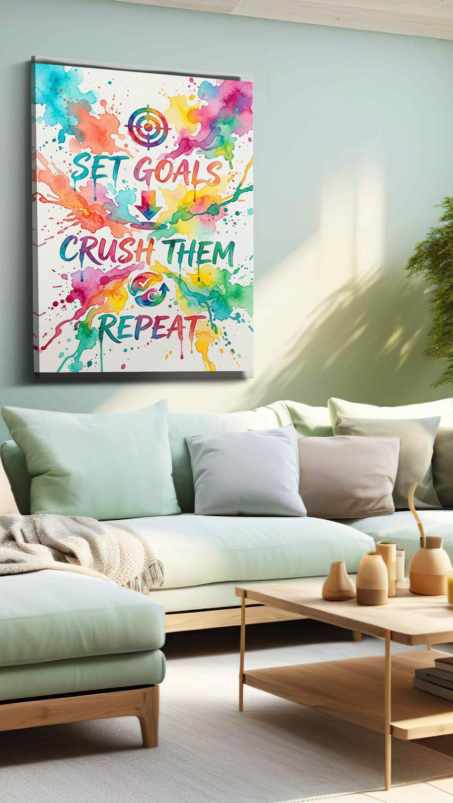 Vivid Ambition motivational canvas print, hanging on wall