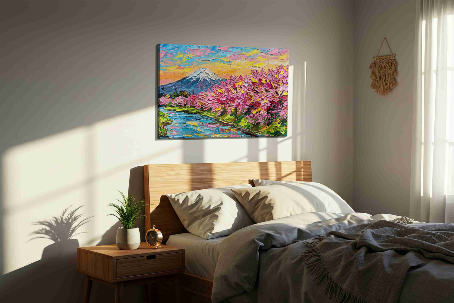 Blossoms by the Mountain - Spring, Spring Wall Art, Seasonal Canvas Print, Fresh Decor