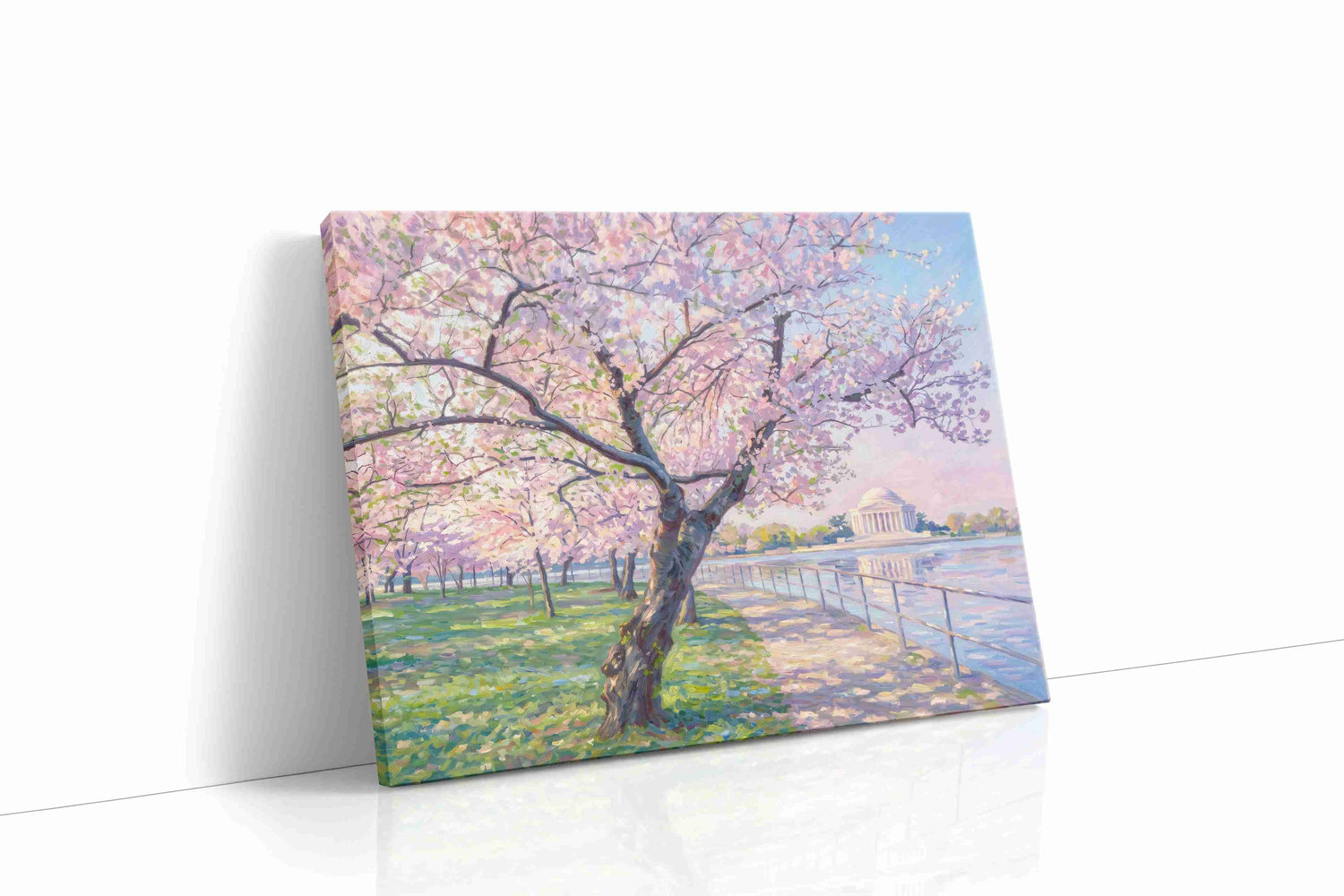 Blossoms of Tranquil Reflections spring canvas print, gallery-wrapped, ready to hang