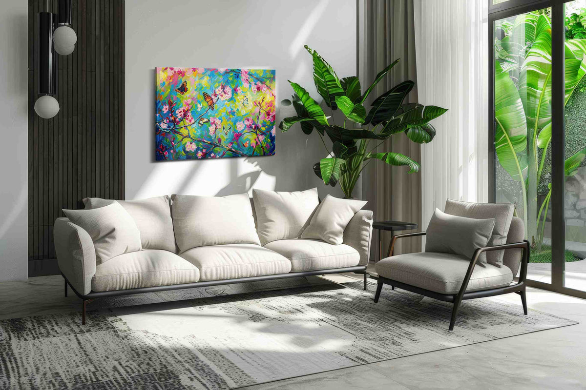 Whisper of Spring Blossoms spring canvas print, on wall, lifestyle preview