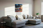 Blaze of Triumph sports canvas print in a living room scene