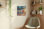 Blaze of Triumph sports canvas print, displayed in a living room