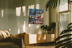 Blaze of Triumph sports canvas print in a contemporary interior mockup