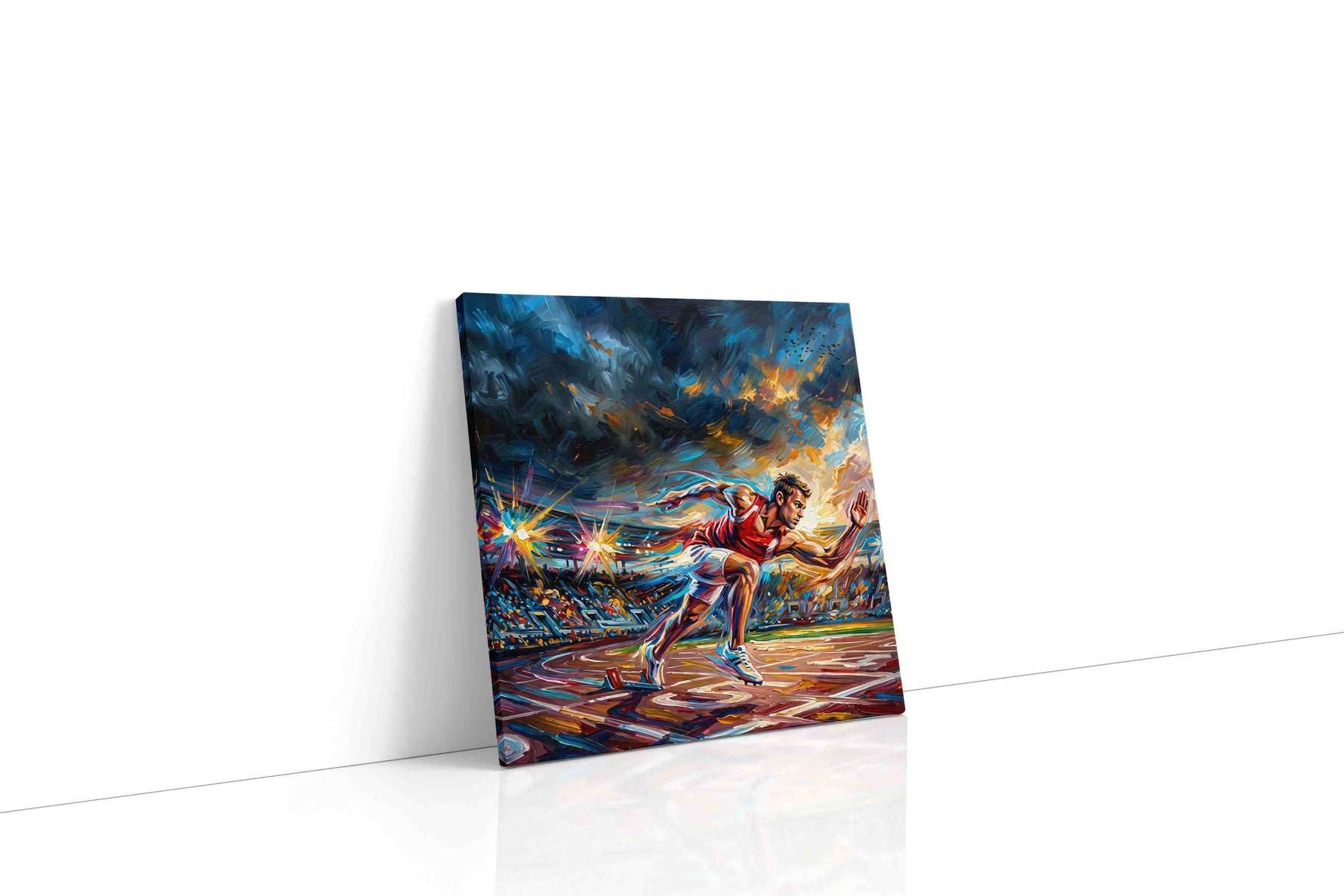 Blaze of Triumph sports canvas print gallery-wrapped square canvas studio shot