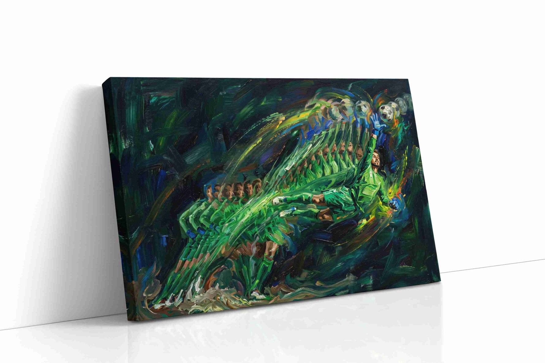Dynamic Dive into Victory sports canvas print gallery-wrapped landscape canvas studio shot