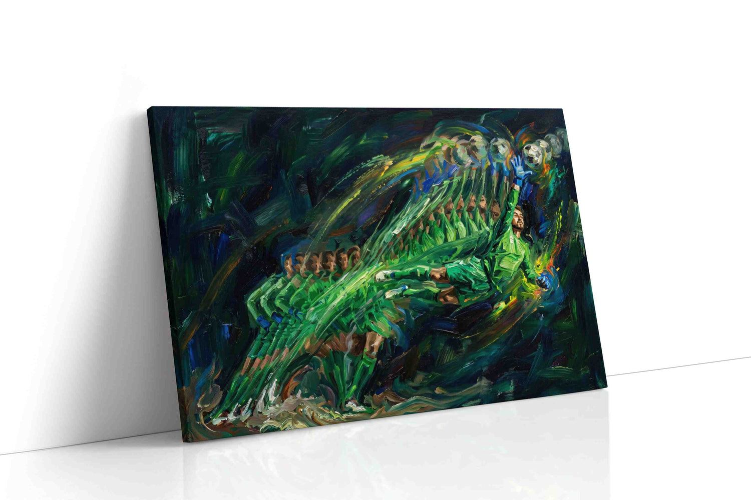 Dynamic Dive into Victory sports canvas print, gallery-wrapped, ready to hang