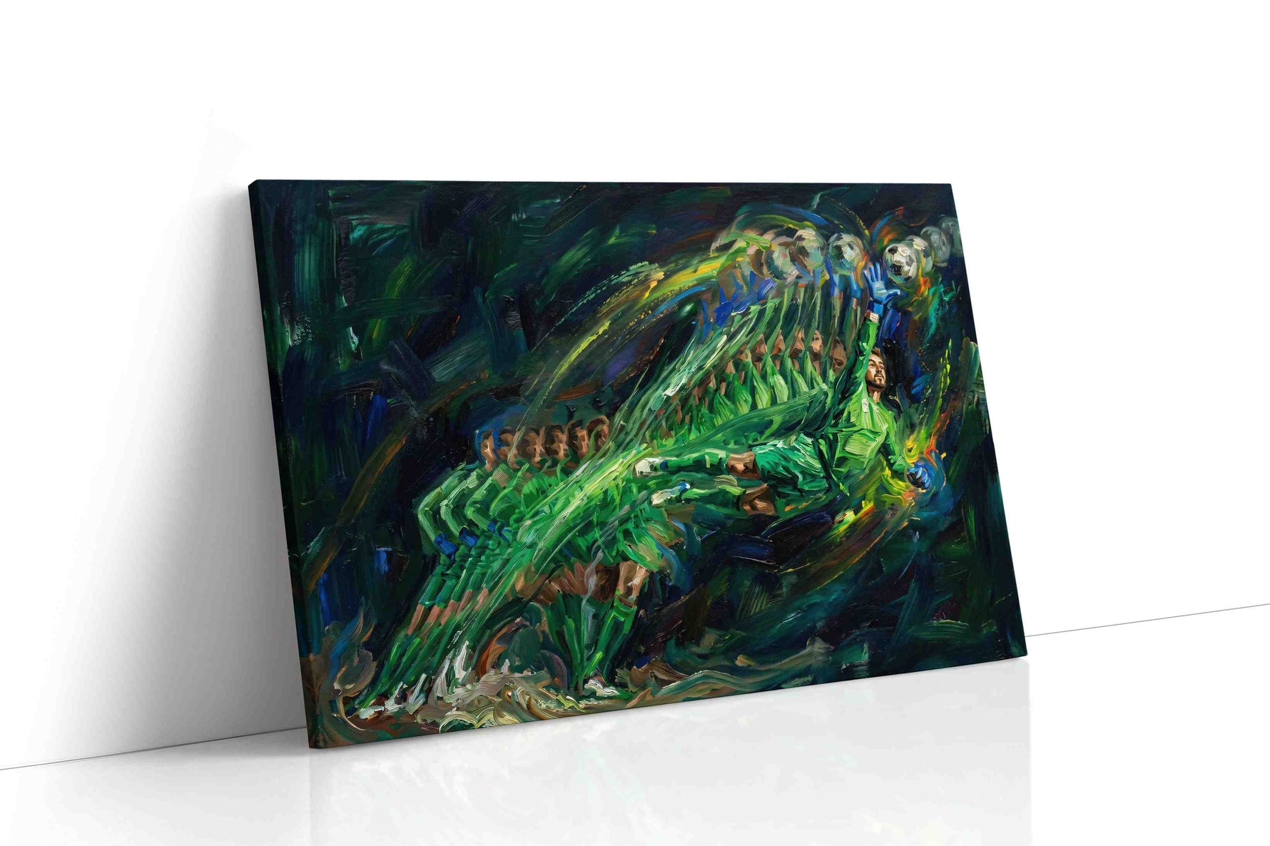 Dynamic Dive into Victory sports canvas print, gallery-wrapped, ready to hang