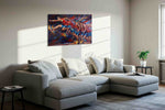 Eruption of Motion sports canvas print in a living room scene