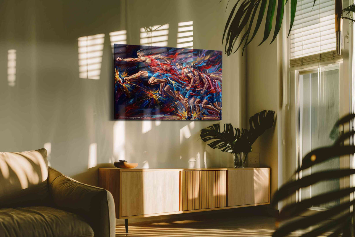 Eruption of Motion - Sports Wall Art, Athletic Canvas Print, Man Cave Decor