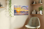 Flight into the Dawn sports canvas print in a living room scene