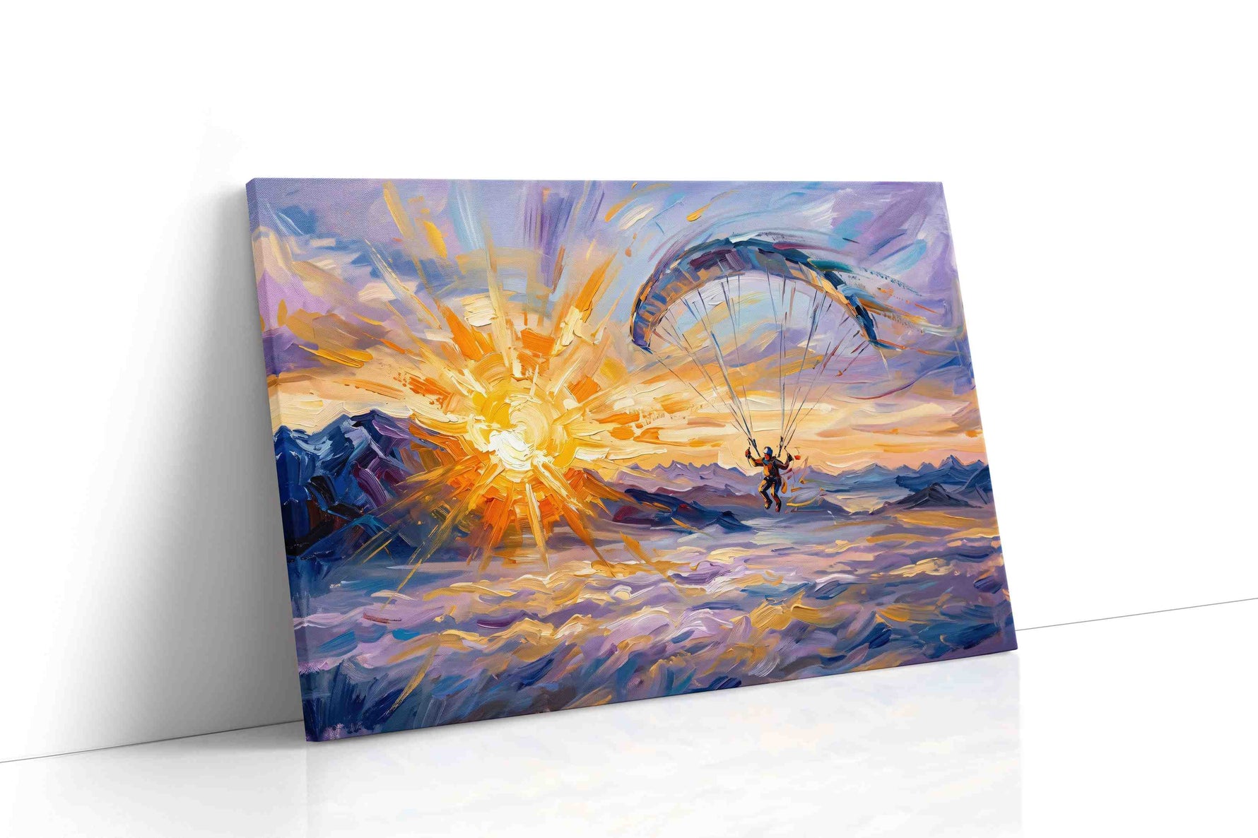 Flight into the Dawn sports canvas print gallery-wrapped landscape canvas studio shot