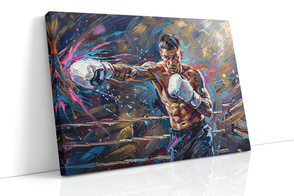 Punching Through Colors - Sports Wall Art, Athletic Canvas Print, Man Cave Decor