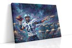 Starlit Gridiron Surge - Sports Wall Art, Athletic Canvas Print, Man Cave Decor