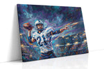 Starlit Gridiron Surge sports canvas print, gallery-wrapped, ready to hang