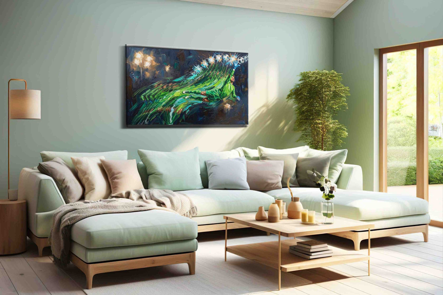 The Keeper's Leap sports canvas print, hanging on wall