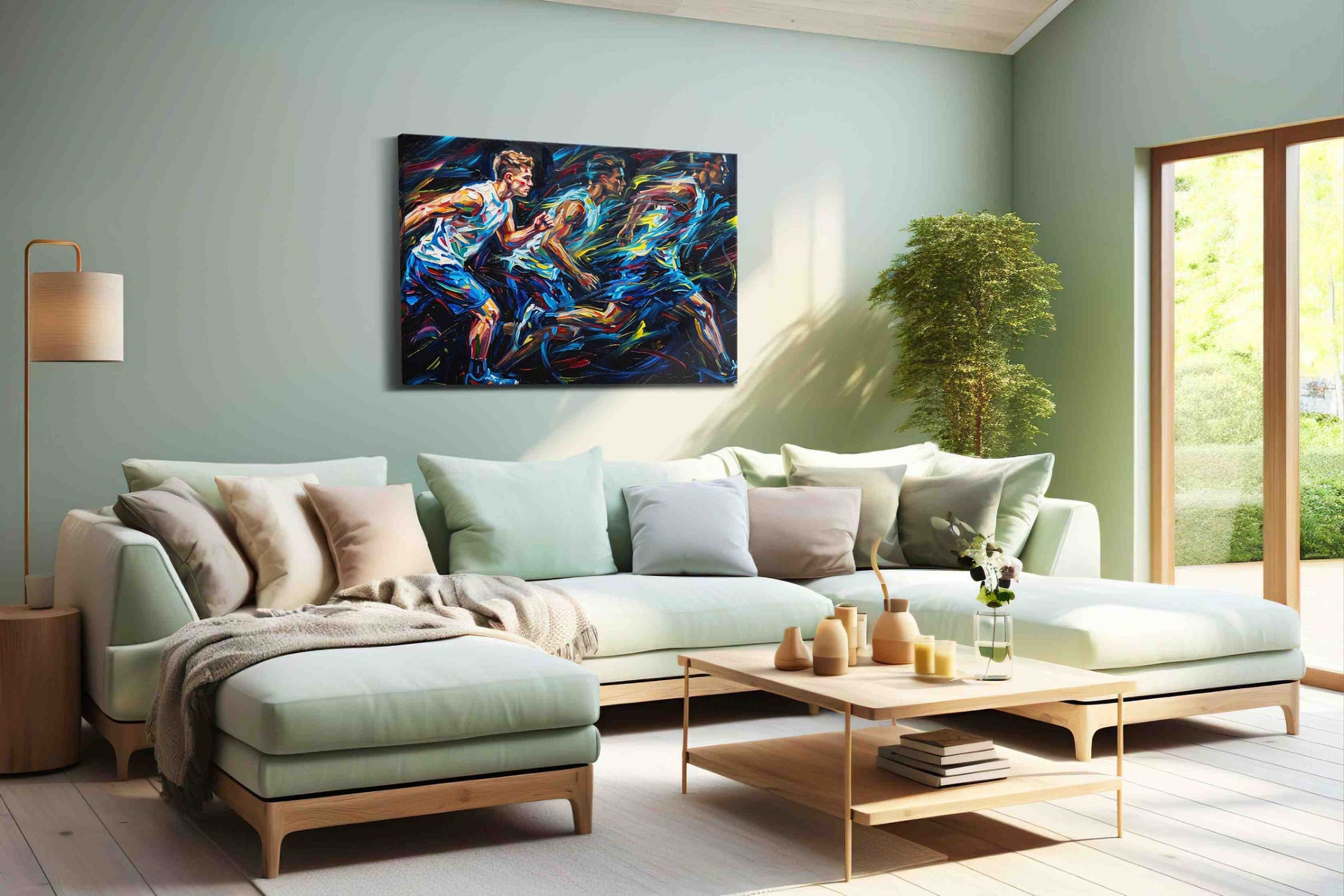 The Velocity of Dreams sports canvas print, hanging on wall