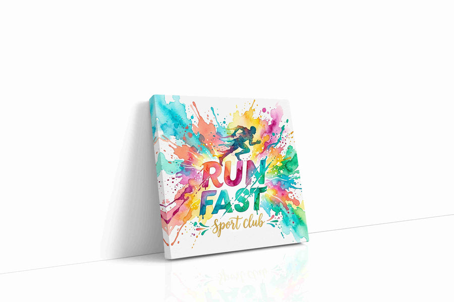 Vibrant Sprint Burst motivational canvas print gallery-wrapped square canvas studio shot