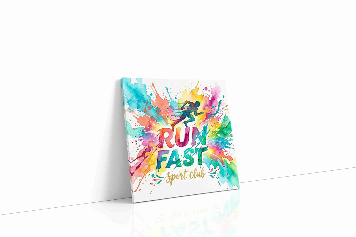 Vibrant Sprint Burst motivational canvas print, gallery-wrapped, ready to hang