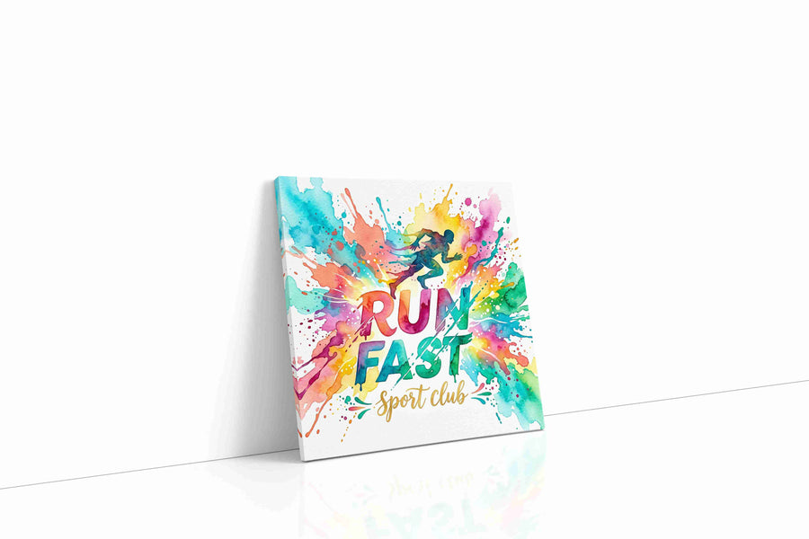 Vibrant Sprint Burst motivational canvas print, gallery-wrapped, ready to hang