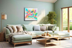 Vibrant Sprint Burst motivational canvas print, hanging on wall