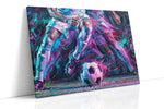Vibrant Striker Symphony - Sports Wall Art, Athletic Canvas Print, Man Cave Decor