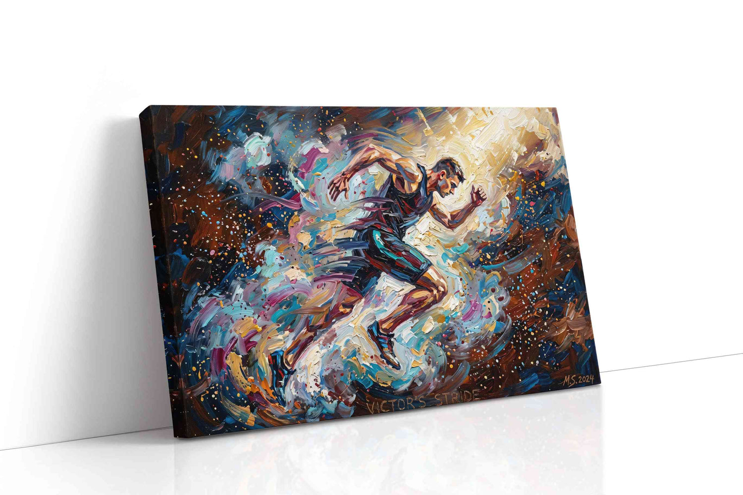 Vibrant Victory sports canvas print, gallery-wrapped, ready to hang